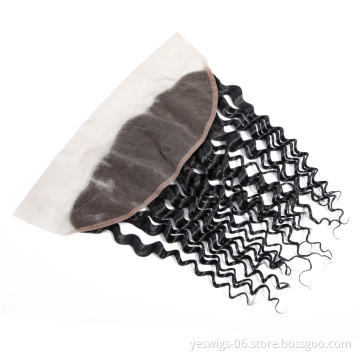 Yeswigs Water Wave 13x4 Brazilian Human Hair Swiss Lace Frontal Piece 4x4 2x6 5x5 13x6 6x6 7x7 360 Frontal With Bleached Knots